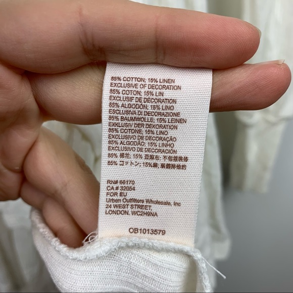 SOLD Free People Set To Stun High Low Hem Top Tunic Linen Blend Ivory White - Picture 10 of 12